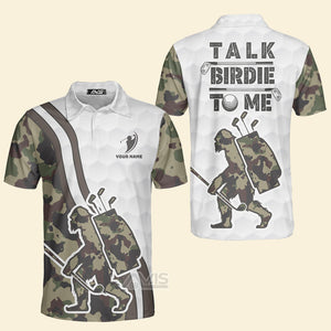 Avis89 Custom Name Golf Talk Birdie To Me Bigfoot - Personalized Men Polo Shirt