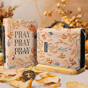 Pray On It Pray Over It Pray Through It - Leather Bible Cover