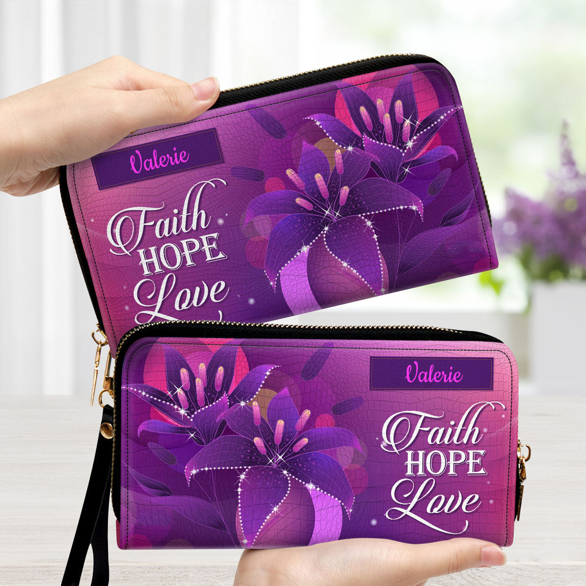 Faith, Hope, Love - Thoughtful Gift For Christians - Personalized Clutch Purses - AT4080716