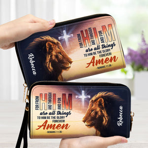 To Him Be The Glory Forever - Beautiful Personalized Clutch Purses - AT4081442