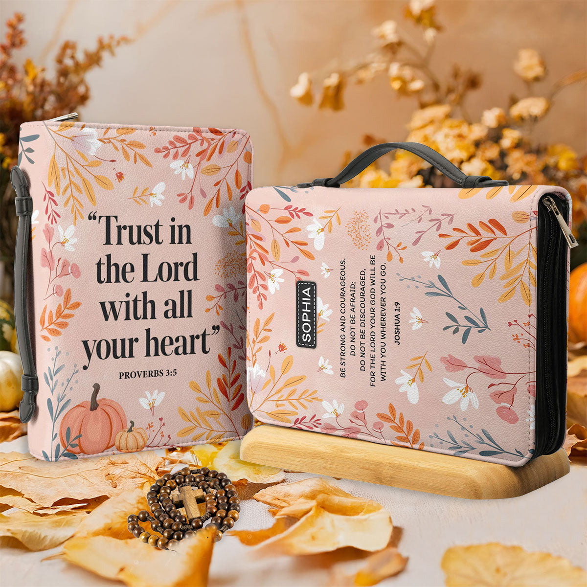 Trust In The Lord With All Your Heart - Leather Bible Cover