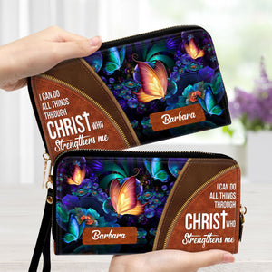 Special Butterfly I Can Do All Things Through Christ - Beautiful Personalized Clutch Purses - AT4081418