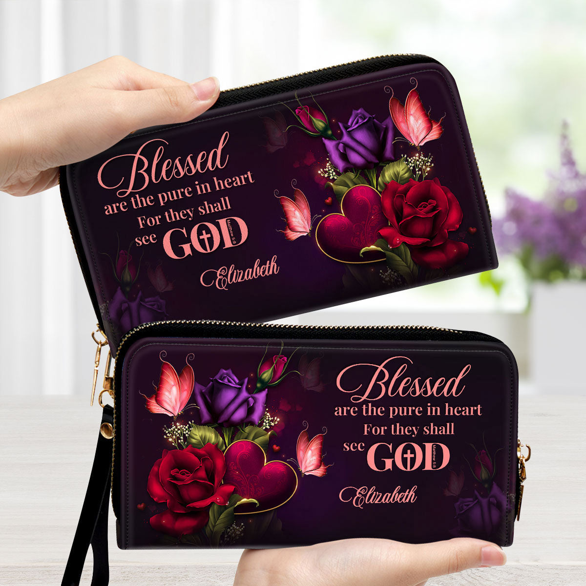 Blessed Are The Pure In Heart For They Shall See God - Awesome Personalized Clutch Purses - AT4081421