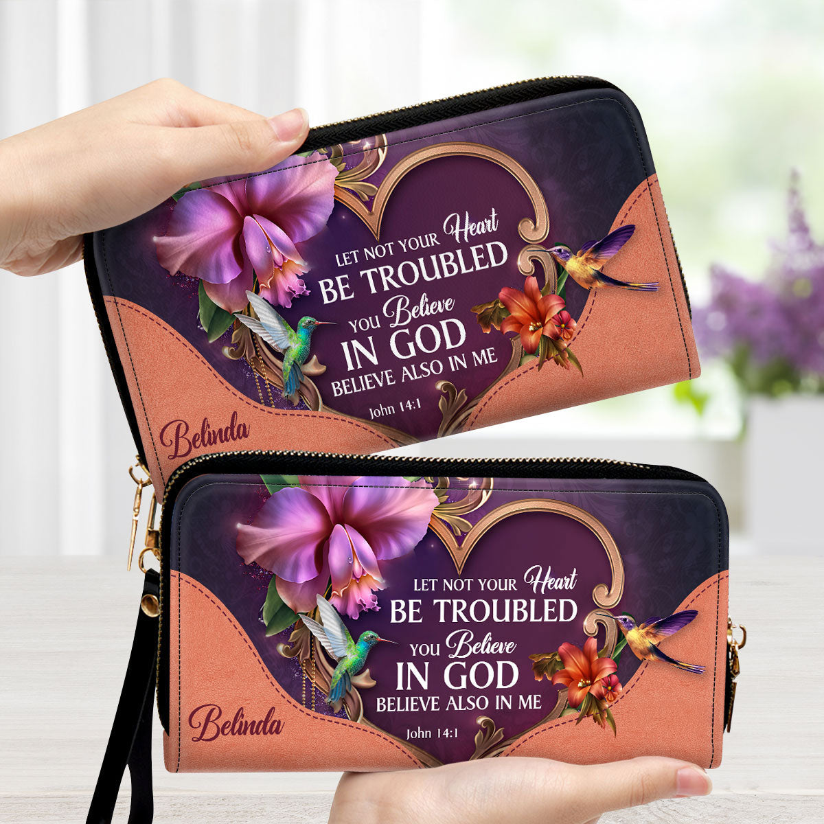 Let Not Your Heart Be Troubled - Awesome Personalized Clutch Purses - AT4081333