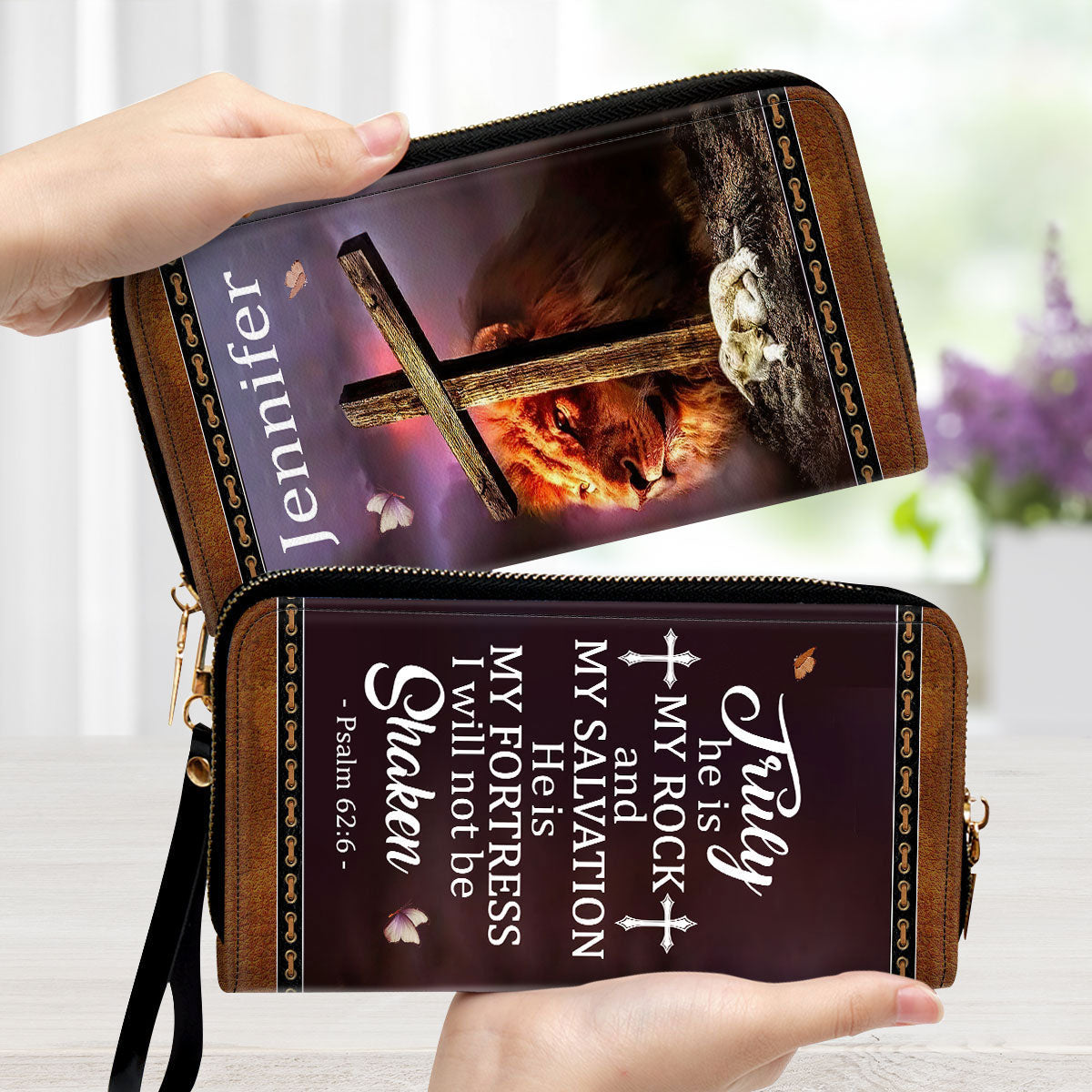 Truly He Is My Rock And My Salvation - Personalized Clutch Purses - AT4081338