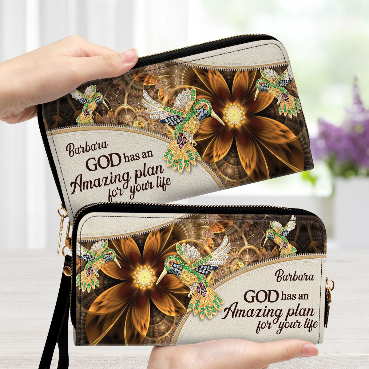 God Has An Amazing Plan For Your Life - Elegant Personalized Bird And Flower Clutch Purses - AT4080745