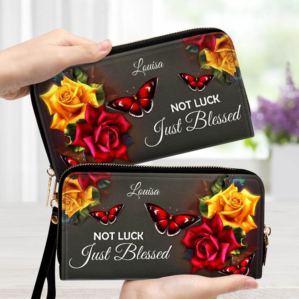 Not Luck, Just Blessed - Beautiful Personalized Clutch Purses - AT4081324