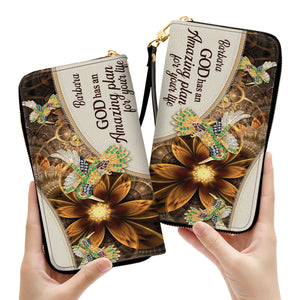 God Has An Amazing Plan For Your Life - Elegant Personalized Bird And Flower Clutch Purses - AT4080745