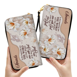 Lily In The Beginning Was The Word - Awesome Personalized Clutch Purses - AT4081409