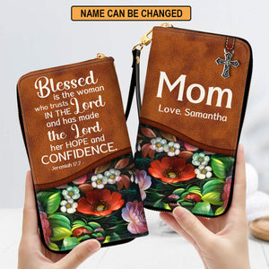 Blessed Is The Woman Who Trusts In The Lord - Thoughtful Gift For Christians - Personalized Clutch Purses - AT4080730