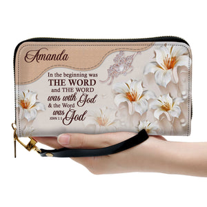 Lily In The Beginning Was The Word - Awesome Personalized Clutch Purses - AT4081409