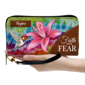 Faith Over Fear Lily Flower - Thoughtful Gift For Christians - Personalized Clutch Purses - AT4080741