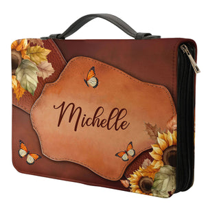 Way Maker Miracle Worker Autumn Flower - Leather Bible Cover