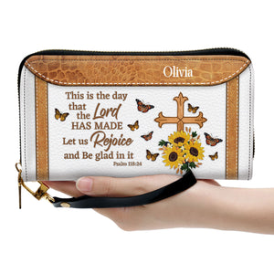 Cross This Is The Day That The Lord Has Made - Beautiful Personalized Clutch Purses - AT4081406