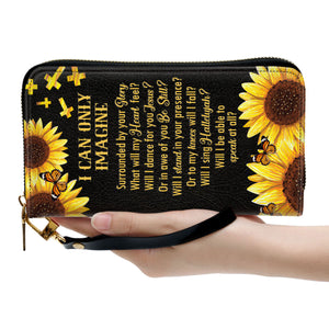 I Can Only Imagine Sunflower And Cross - Personalized Clutch Purses - AT4080914