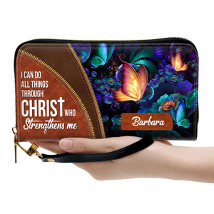 Special Butterfly I Can Do All Things Through Christ - Beautiful Personalized Clutch Purses - AT4081418