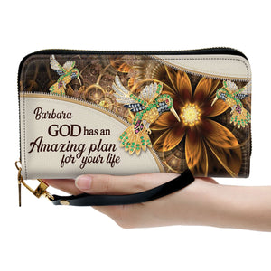 God Has An Amazing Plan For Your Life - Elegant Personalized Bird And Flower Clutch Purses - AT4080745