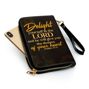 Delight Yourself In The Lord - Thoughtful Gift For Christians - Personalized Clutch Purses - AT4080737