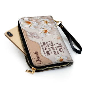 Lily In The Beginning Was The Word - Awesome Personalized Clutch Purses - AT4081409