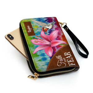 Faith Over Fear Lily Flower - Thoughtful Gift For Christians - Personalized Clutch Purses - AT4080741