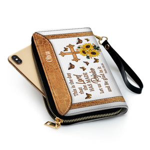 Cross This Is The Day That The Lord Has Made - Beautiful Personalized Clutch Purses - AT4081406