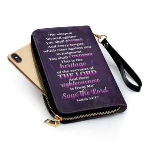 No Weapon Formed Against You Shall Prosper - Unique Personalized Clutch Purses - AT4081350