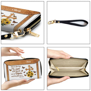 Cross This Is The Day That The Lord Has Made - Beautiful Personalized Clutch Purses - AT4081406