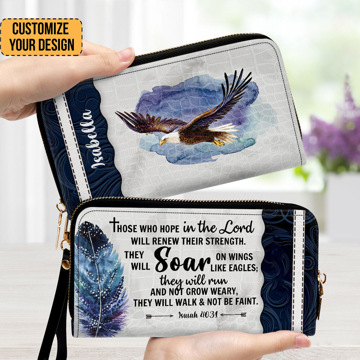 Eagle Those Who Hope In The Lord Will Renew Their Strength - Scripture Gifts For Women Of God - Personalized Clutch Purses - AT4081452