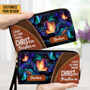 Special Butterfly I Can Do All Things Through Christ - Beautiful Personalized Clutch Purses - AT4081418