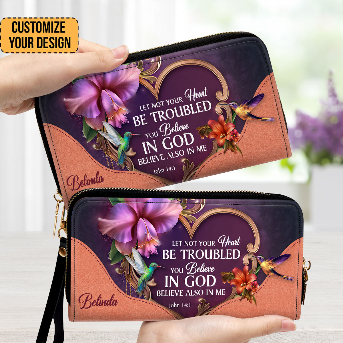 Let Not Your Heart Be Troubled - Awesome Personalized Clutch Purses - AT4081333