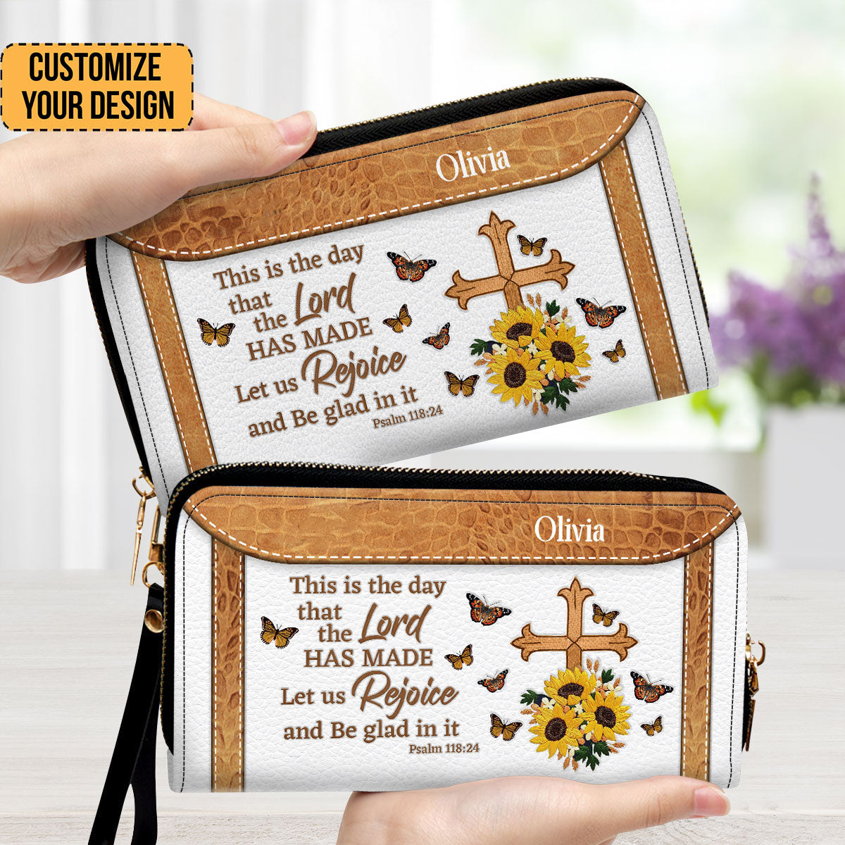 Cross This Is The Day That The Lord Has Made - Beautiful Personalized Clutch Purses - AT4081406