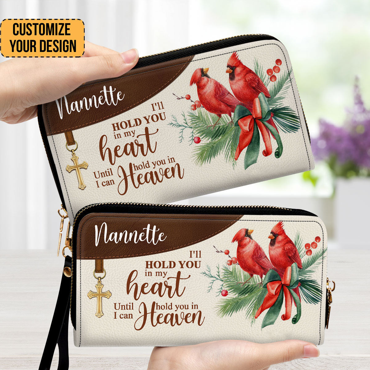 Cardinal Bird I‘ll Hold You In My Heart - Unique Personalized Clutch Purses - AT4081401