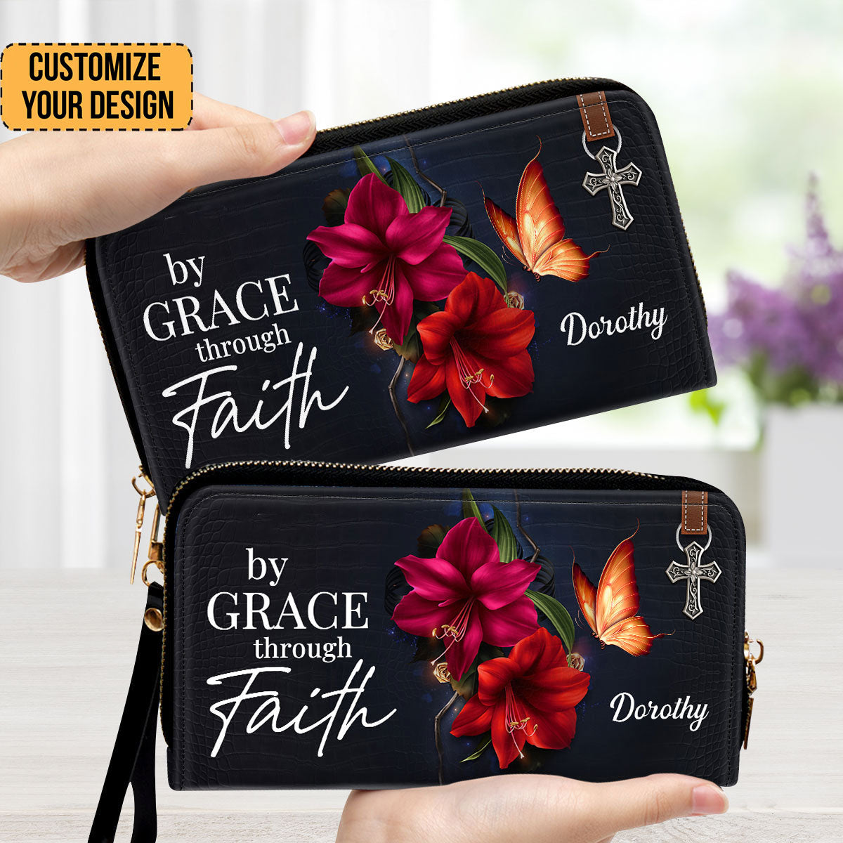 By Grace Through Faith - Thoughtful Gift For Christians - Personalized Clutch Purses - AT4080732