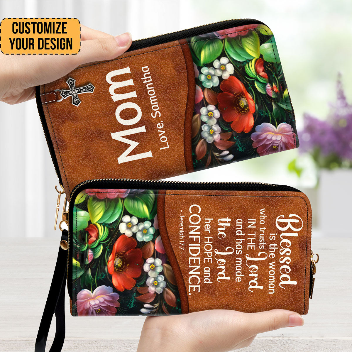 Blessed Is The Woman Who Trusts In The Lord - Thoughtful Gift For Christians - Personalized Clutch Purses - AT4080730