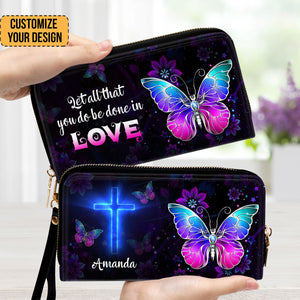 1 Corinthians 16:14 Personalized Clutch Purses - Unique Personalized Clutch Purses - AT4080837