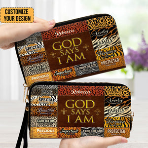 God Says I Am Unique - Thoughtful Gift For Christians - Personalized Clutch Purses - AT4080967