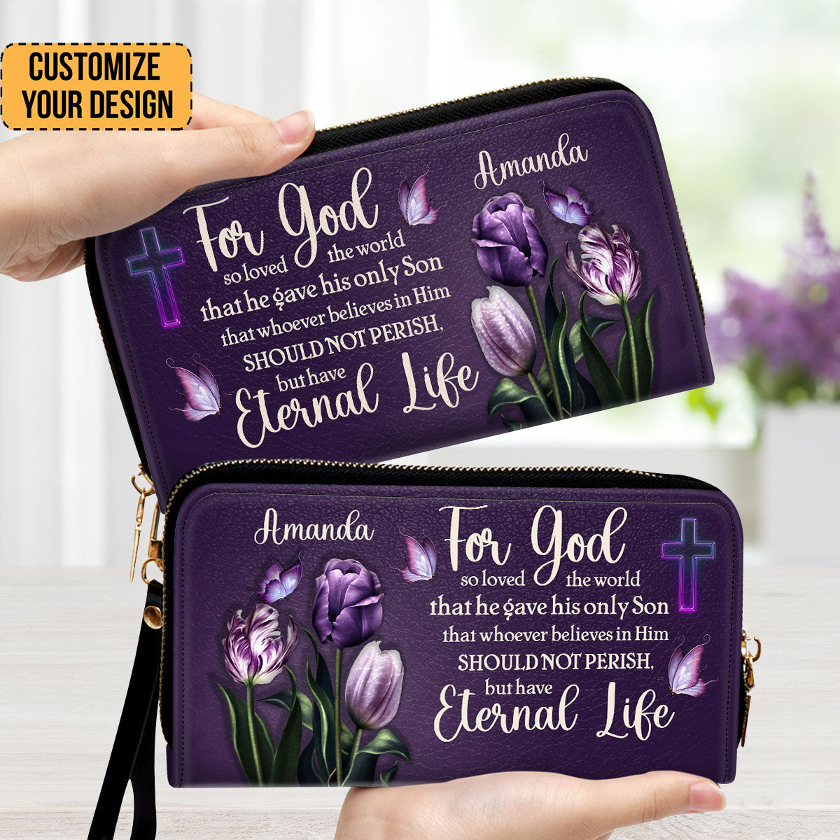 For God So Loved The World - Thoughtful Gift For Christians - Personalized Clutch Purses - AT4080933