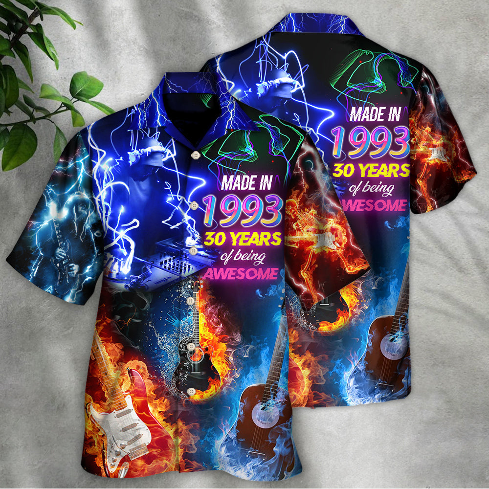 Music Is My Life Made In 1993 Neon Style - Hawaiian Shirt