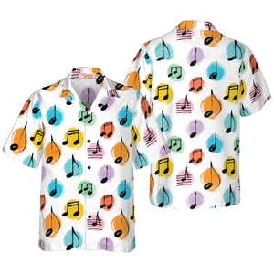 Music Note Seamless Pattern - Hawaiian Shirt