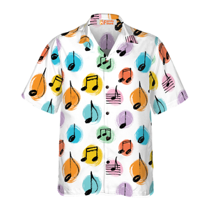 Music Note Seamless Pattern - Hawaiian Shirt