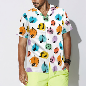 Music Note Seamless Pattern - Hawaiian Shirt