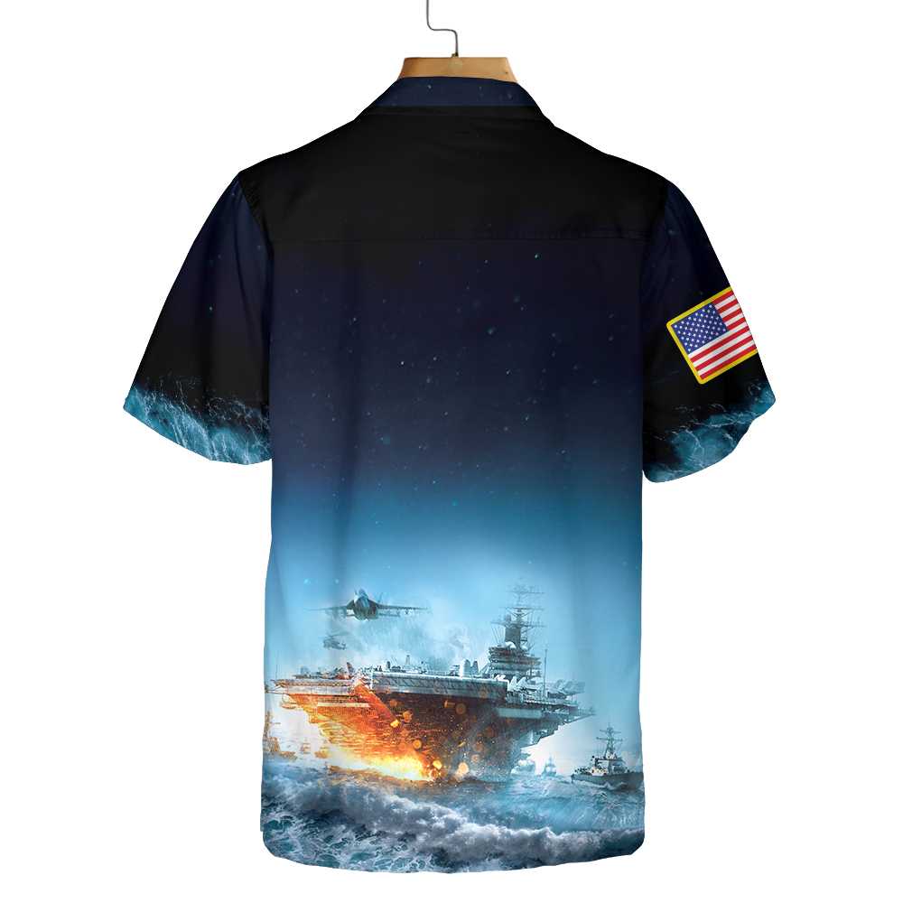 US Veteran Navy Proud Poseidon And Ship - Hawaiian Shirt