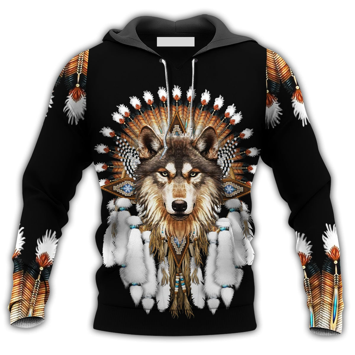 Native A Wolf Strong - Hoodie