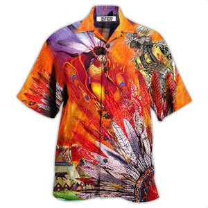 Native America Amazing With Fire Red Cool - Hawaiian Shirt