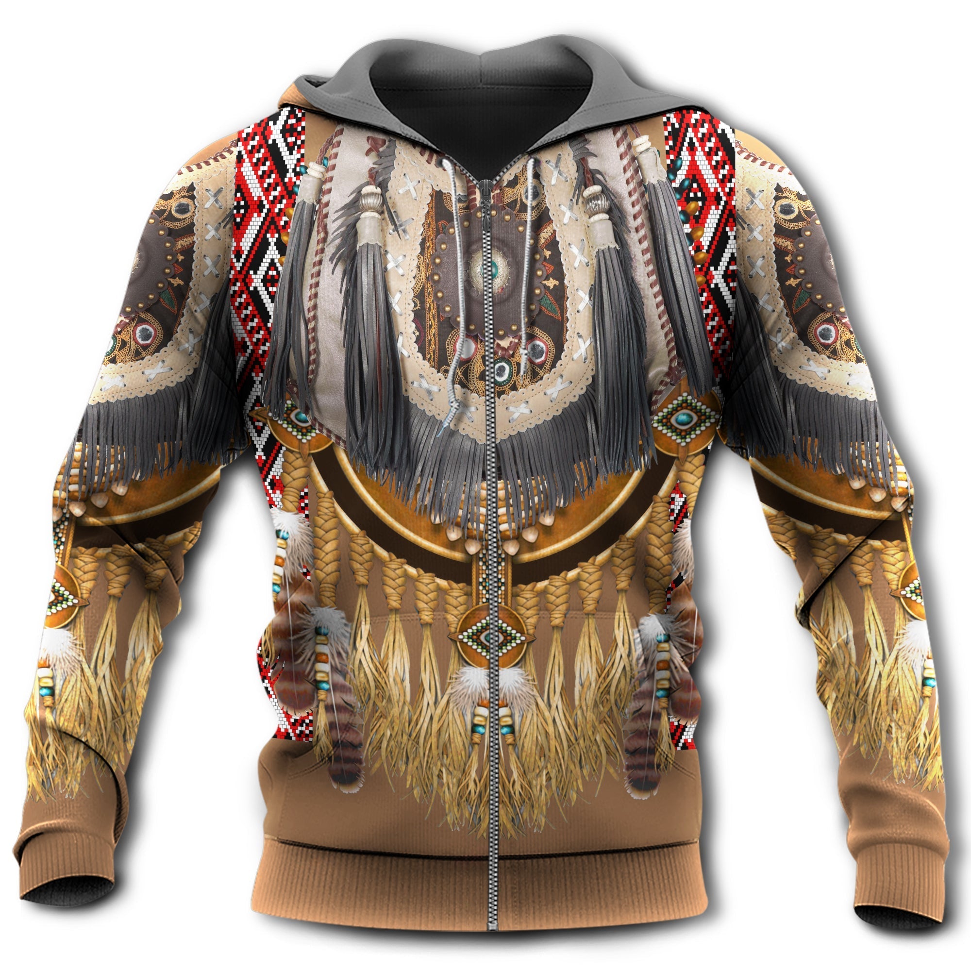 Native American Culture Feather Pattern - Hoodie 