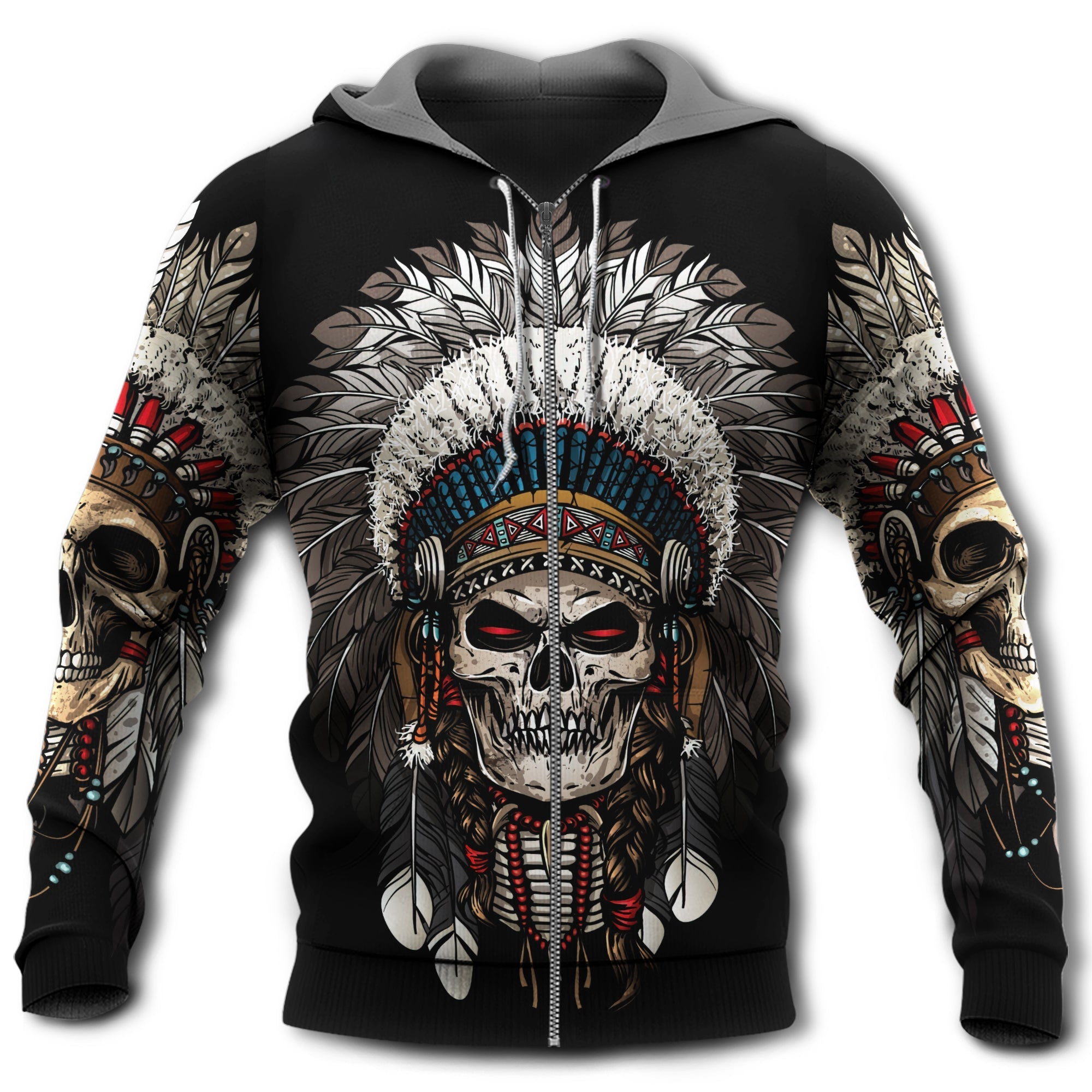 Native American Culture Skull - Hoodie 