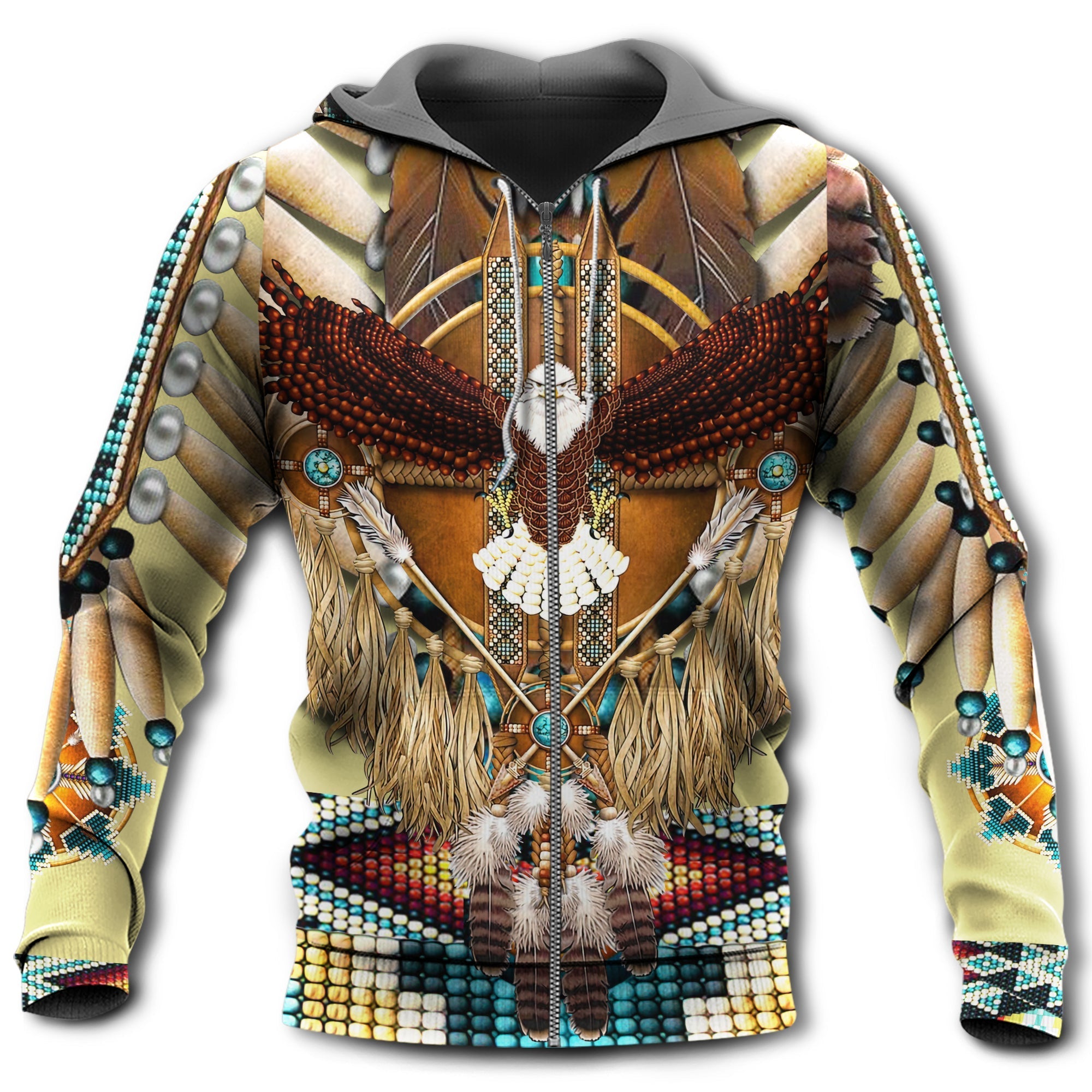 Native American Eagle Pattern - Hoodie