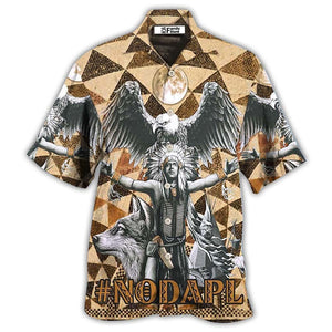 Native American Man And Eagle Strong - Hawaiian Shirt