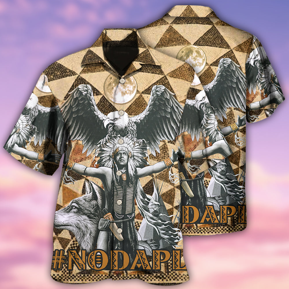 Native American Man And Eagle Strong - Hawaiian Shirt