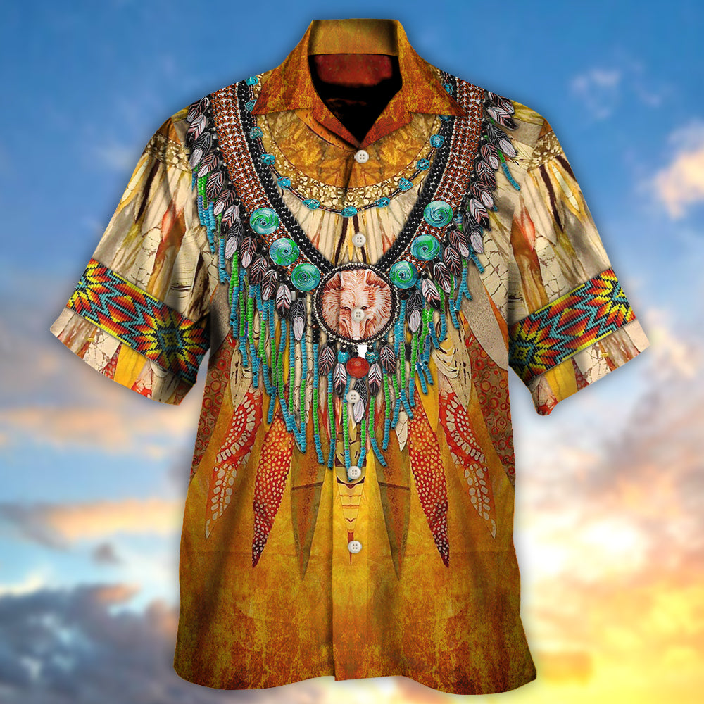 Native Cool Style Love Peace Orange - Hawaiian Shirt